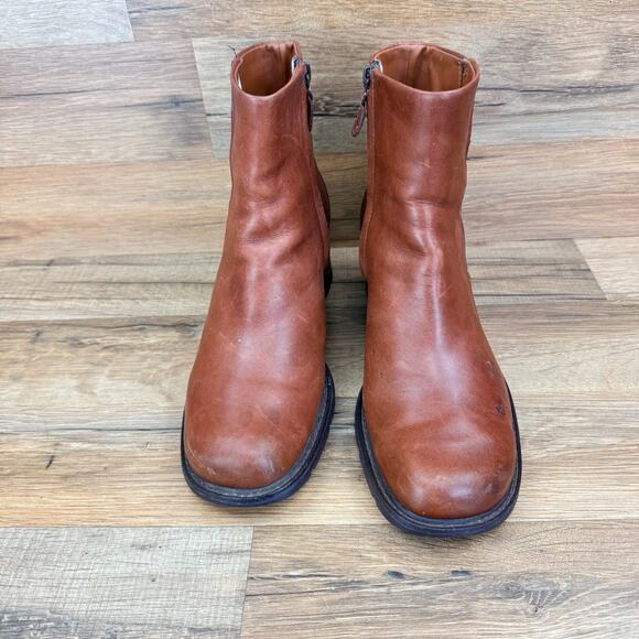 TIMBERLAND ALYSE Women's Size 8 Brown Leather Ankle Chunky Sole Boots 62318 - Picture 2 of 8